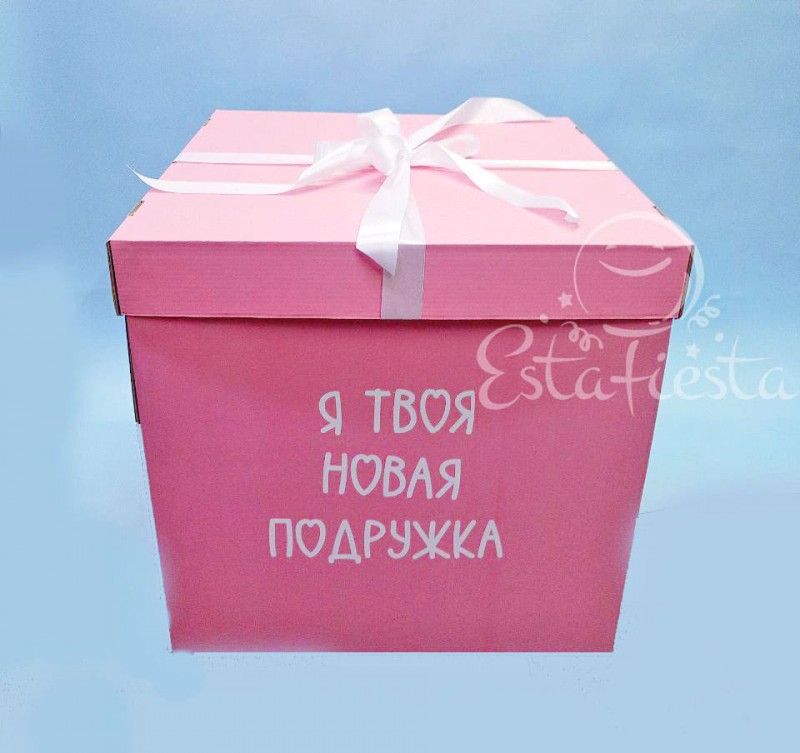 Коробка с шарами чтобы подарить щенка или котенка