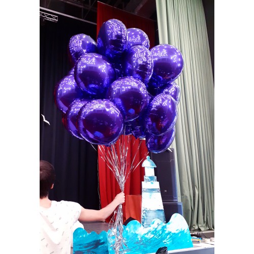 Шары-круги фольгированные фиолетового цвета