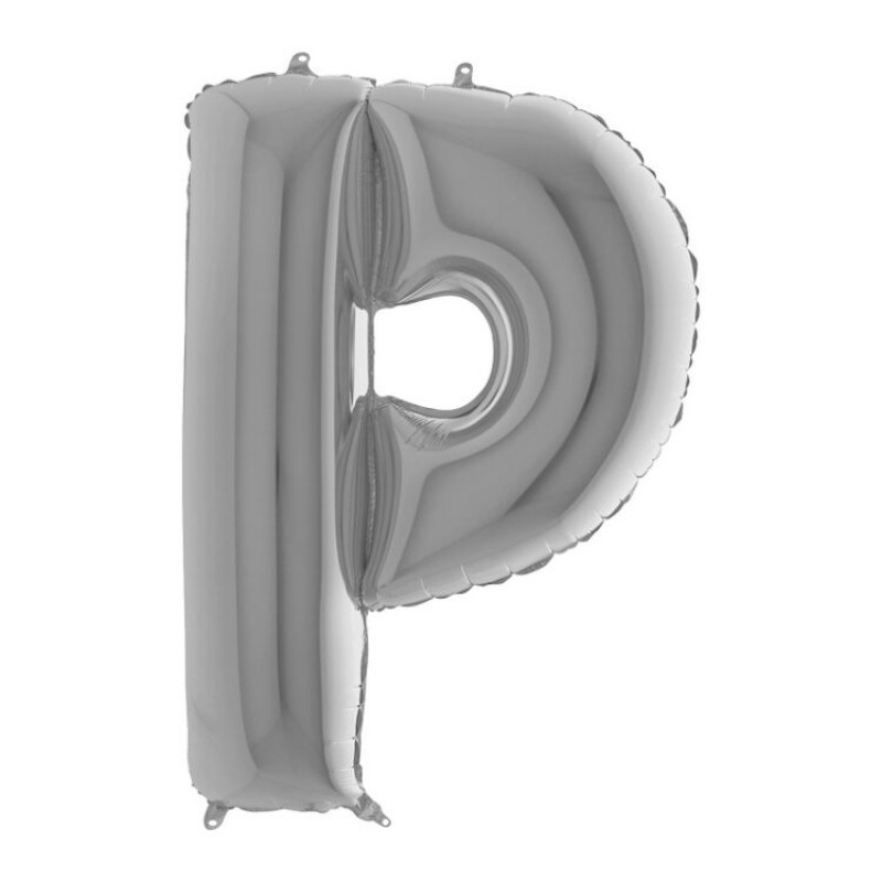 Буква "P" серебряная.