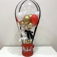 Красно-золотой шар-подарок с конфетами