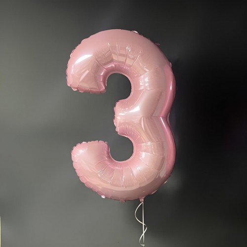 Цифра 3 розовая