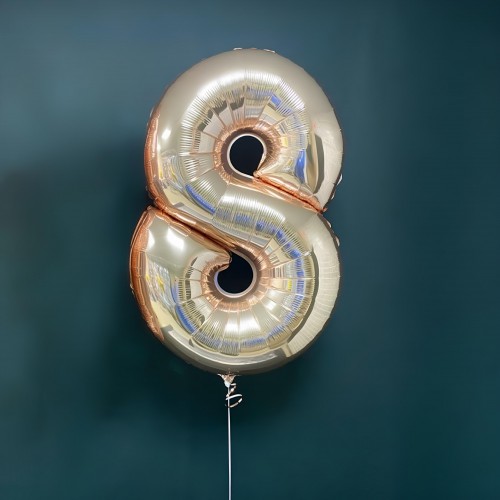 Цифра 8 розовое золото