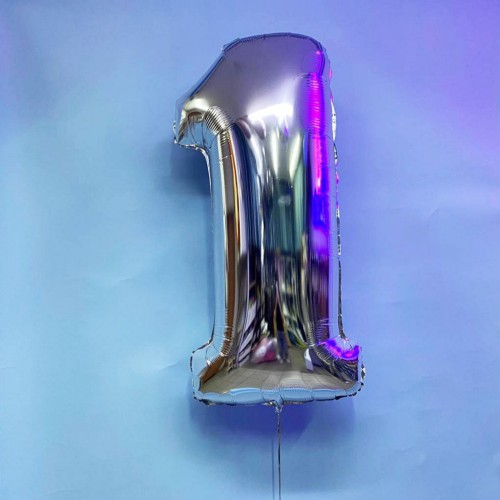 Цифра 1 серебряная