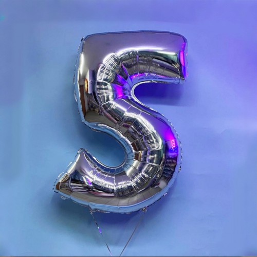 Цифра 5 серебряная