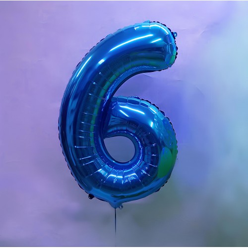 Цифра 6 синяя