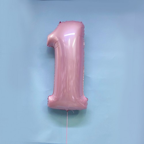 Цифра 1 розовая