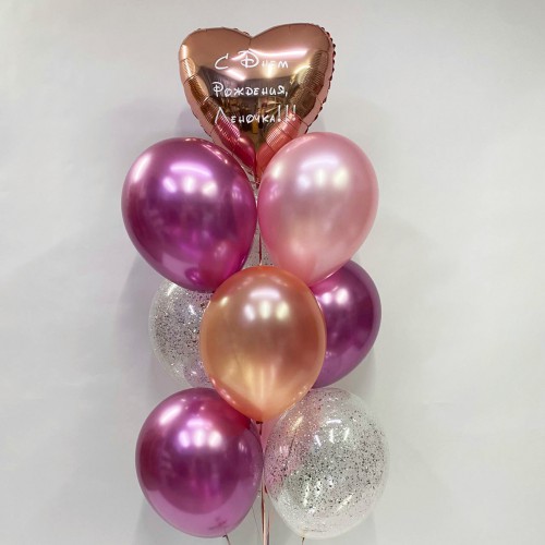 Фонтан розовое золото с сердцем и индивидуальной надписью