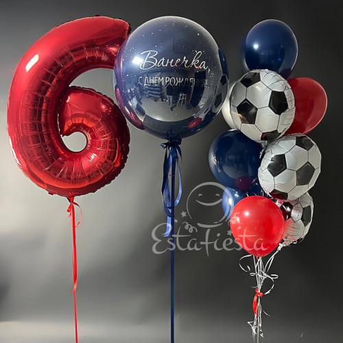 Красно-синий футбольный сет из шаров