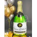 Шампанское и фонтан из серебряных и золотых шаров хром