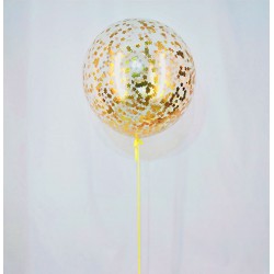 Большой шар с золотыми конфетти-звёздочками