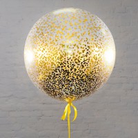 Большой шар с мелким золотым конфетти