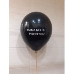 Чёрный шар с надписью "Mama needs prosecco"
