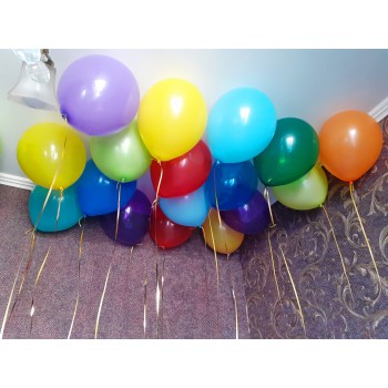 Гелиевые разноцветные стандартные шарики с гелием