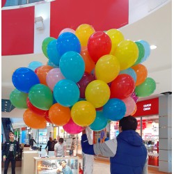 Разноцветные шары 25см с гелием