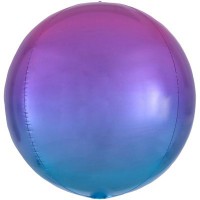 Радужный шар 3D сфера в стиле омбре (фиолетово-голубая)