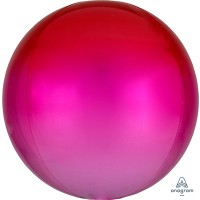 Радужный шар сфера 3D в стиле омбре красно-розового цвета