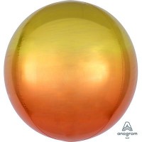 Шар 3D сфера в стиле омбре жёлто-оранжевая
