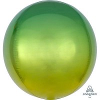 Радужный шар 3D в стиле омбре желто-зелёного цвета