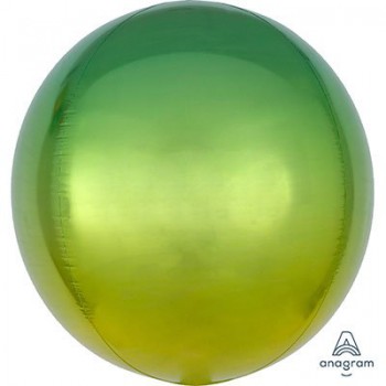 Радужный шар 3D в стиле омбре желто-зелёного цвета