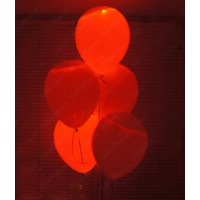Связка светящих гелиевых шаров с выключателем красного цвета