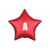 Фольгированная звезда с буквами  красного цвета