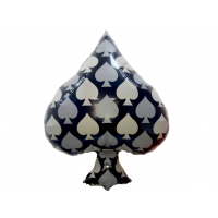 Фольгированный шар с гелием масти карты "Пики"
