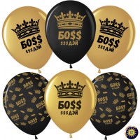 Воздушные шары Boss золотые и чёрные