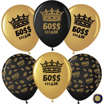 Воздушные шары Boss золотые и чёрные
