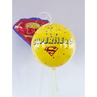 Набор из шаров Супермен эмблема и большой желтый стеклянный шар 