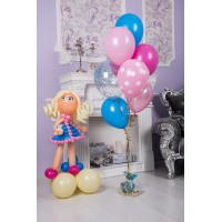 Фонтан из 8 шаров с куколкой из шаров