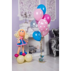 Фонтан из 8 шаров с куколкой из шаров
