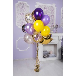 Желто-фиолетовый фонтан из шаров