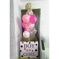 Коробка мальчик или девочка с малышкой и шарами