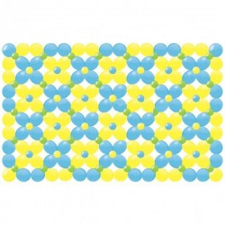 Панно из воздушных шаров-линколунов желтых и голубых