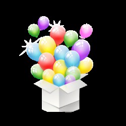 Большая коробка-сюрприз с воздушными шарами