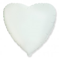 Белое фольгированное сердце