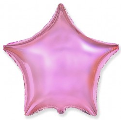 Звезда фольгированная розовый металлик