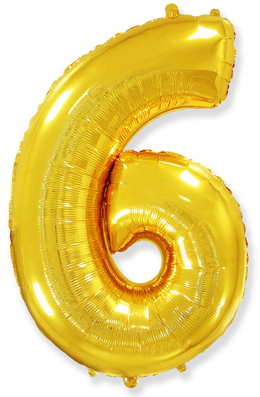 Цифра 6 золотая