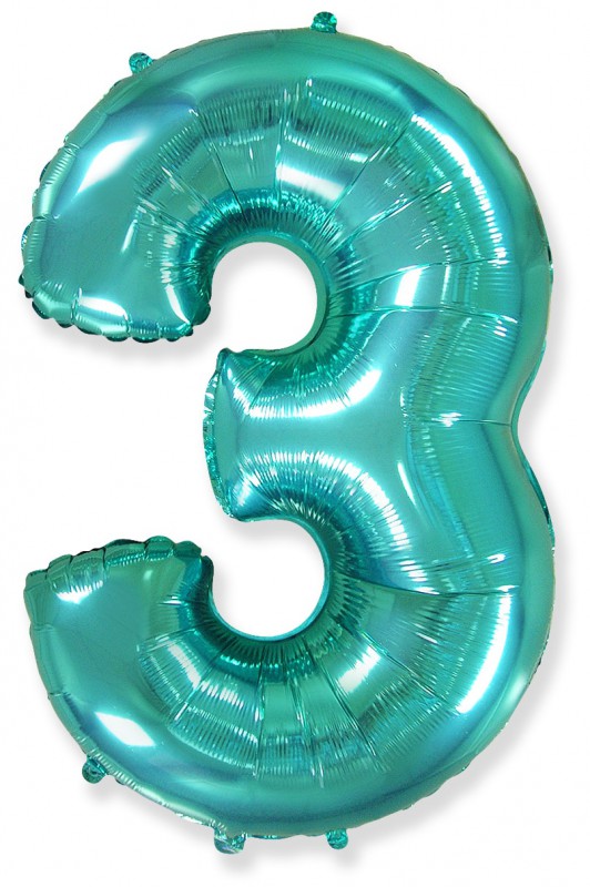 Цифра 3 морская волна