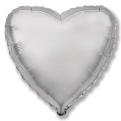 Серебряное фольгированное сердце