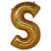 Фольгированная буква S золотая