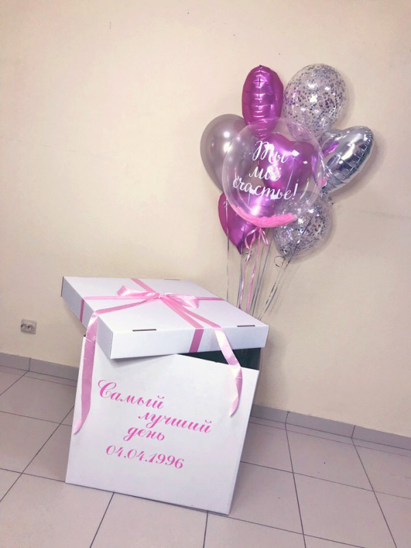 Свадебная коробка с шарами