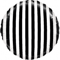 Шар-круг в вертикальную полоску черно-белый