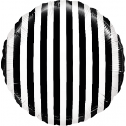 Шар-круг в вертикальную полоску черно-белый
