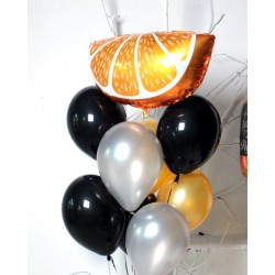 Фонтан из стандартных шаров с фигурным в виде дольки апельсина