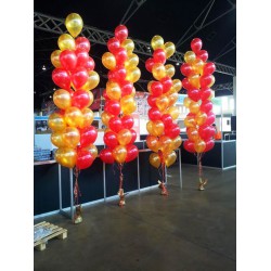 Фонтаны из 27 шаров с красно-золотыми стандартными шарами