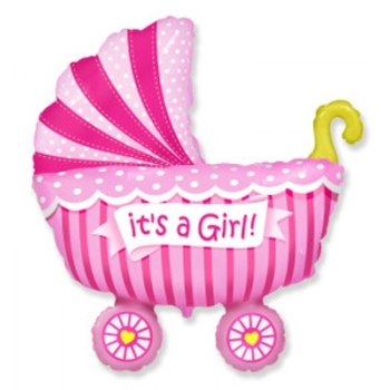 Розовая коляска для девочки