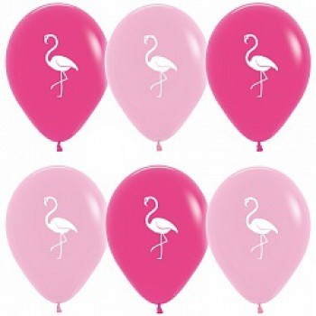 Гелиевые розовые шары с фламинго