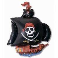 Черный пиратский корабль