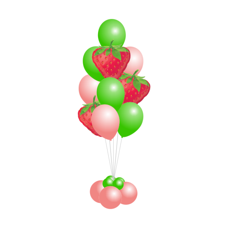 Фонтан из шаров с клубникой